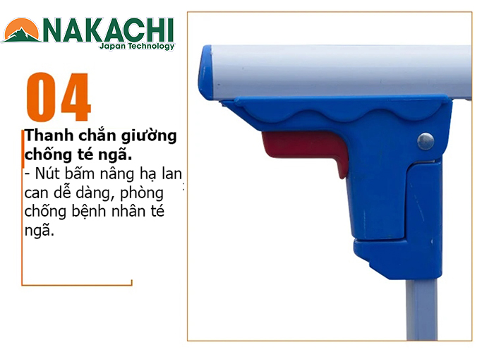 thành chắn giường Giường Y Tế 1 Tay Quay Nakachi NC-01T